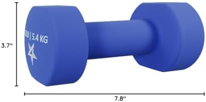 Yes4All Neoprene Coated Dumbbell Hand Weights for Home Workout - Multiple Weight Options with 15 Colors, Anti-Roll, Ant