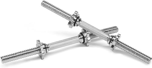 Yes4All Chrome/Rubber Grip 14/16/18/24 Inch Pair of Dumbbell Handles with Collars for Fit 1"/1.15" Plates | Yes4All Pai