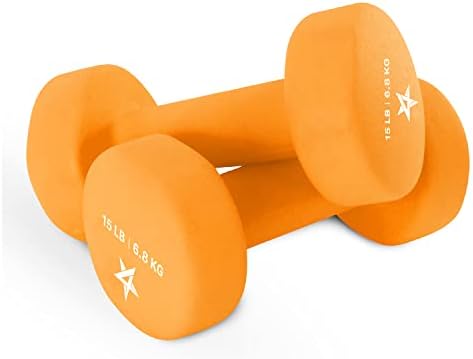 Yes4All Neoprene Coated Dumbbell Hand Weights for Home Workout - Multiple Weight Options with 15 Colors, Anti-Roll, Ant
