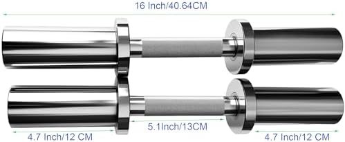 Qibylift Olympic Dumbbell Handles Loadable Dumbbell Bars Set Of 2 Fit 2 Inch Weight Plates Ideal For Home Gym Strength T