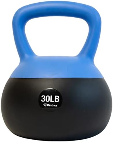 Bintiva Soft Kettlebells Sea and Iron Sand Filled Weights - Fitness Equipment for Women and Men - Color Coded Kettle Bel