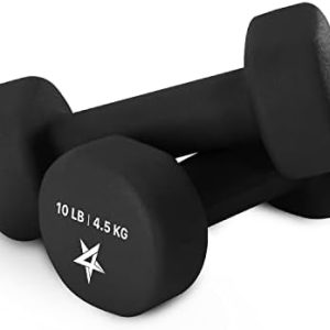 Yes4All Neoprene Coated Dumbbell Hand Weights for Home Workout - Multiple Weight Options with 15 Colors, Anti-Roll, Ant