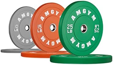 2 Inch Bumper Plates, 10-500lbs, Barbell Rubber Olympic Weight Plates Set for Home Gym, Strength Training & Weight Lifti