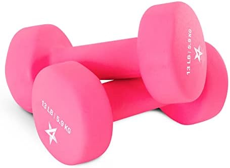 Yes4All Neoprene Coated Dumbbell Hand Weights for Home Workout - Multiple Weight Options with 15 Colors, Anti-Roll, Ant