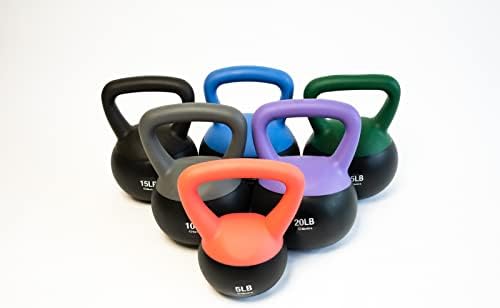 Bintiva Soft Kettlebells Sea and Iron Sand Filled Weights - Fitness Equipment for Women and Men - Color Coded Kettle Bel