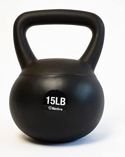 Bintiva Soft Kettlebells Sea and Iron Sand Filled Weights - Fitness Equipment for Women and Men - Color Coded Kettle Bel