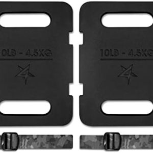 Yes4All Rucking Weight Backpack, Cast Iron Training Weight Plate, Quick-Attach Strap Slots, Ergonomic Rounded Handle for