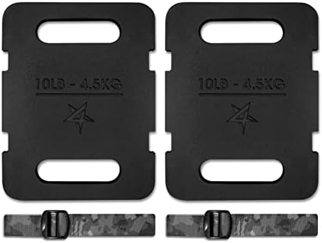 Yes4All Rucking Weight Backpack, Cast Iron Training Weight Plate, Quick-Attach Strap Slots, Ergonomic Rounded Handle for