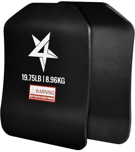 Yes4All Weight Vest Plate 5.75/8.75/14/19.75LB Pairs - Tactical Plate for Heavy Workout - Curved Ergonomic Design for Ru