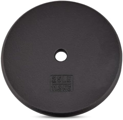 Yes4All Standard 1" Cast Iron Weight Plate - Strength Training - Multiple Weight: 5LB to 25LB (Single & Set of 4) Yes4