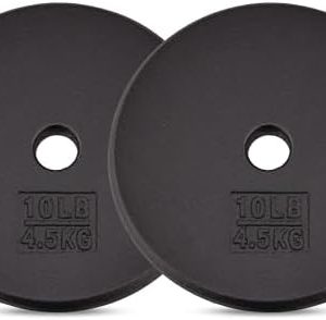 Yes4All Standard 1" Cast Iron Weight Plate - Perfect for Strength Training Enthusiasts - Set of 4, 5LB to 25LB