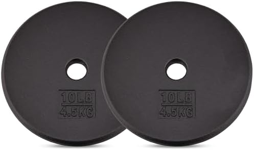 Yes4All Standard 1" Cast Iron Weight Plate - Perfect for Strength Training Enthusiasts - Set of 4, 5LB to 25LB