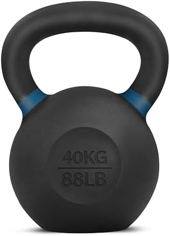 Yes4All 9lb to 71lb Powder Coated Cast Iron Kettlebells - Strength Training Equipment for Home Gym Conditioning - Heavy