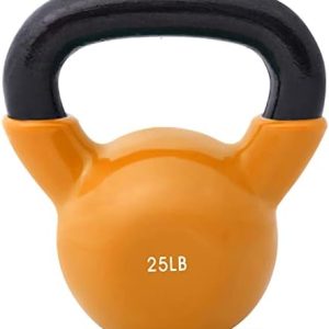 JFIT Kettlebell Weights For Fitness Lovers - Vinyl Coated Iron, 25 LB - Perfect for Home Workouts, Durable and Comfortab
