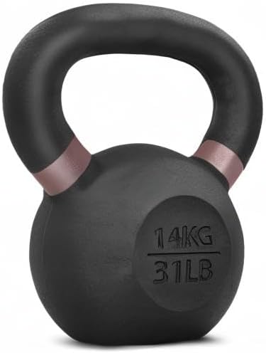 Yes4All 9lb to 71lb Powder Coated Cast Iron Kettlebells - Strength Training Equipment for Home Gym Conditioning - Heavy