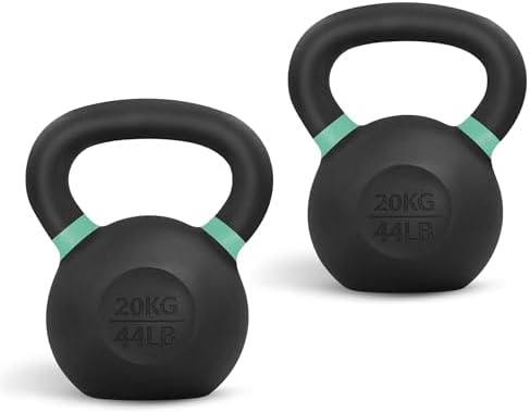 Yes4All 9lb to 71lb Powder Coated Cast Iron Kettlebells - Strength Training Equipment for Home Gym Conditioning - Heavy