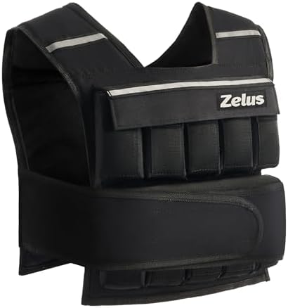ZELUS Weighted Vest, 20lb/30lb/60lb Vest for Men, Home Workouts/Cardio, Strength Training/Weight Loss