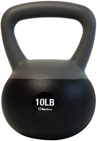 Bintiva Soft Kettlebells Sea and Iron Sand Filled Weights - Fitness Equipment for Women and Men - Color Coded Kettle Bel