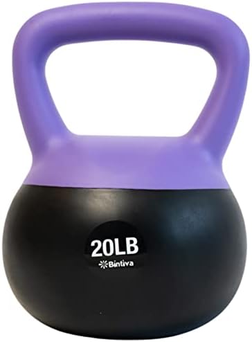 Bintiva Soft Kettlebells Sea and Iron Sand Filled Weights - Fitness Equipment for Women and Men - Color Coded Kettle Bel