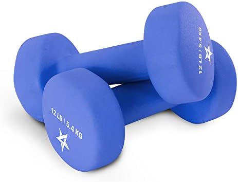 Yes4All Neoprene Coated Dumbbell Hand Weights for Home Workout - Multiple Weight Options with 15 Colors, Anti-Roll, Ant