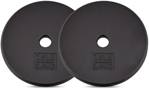 Yes4All Standard 1" Cast Iron Weight Plate - Strength Training - Multiple Weight: 5LB to 25LB (Single & Set of 4) Yes4