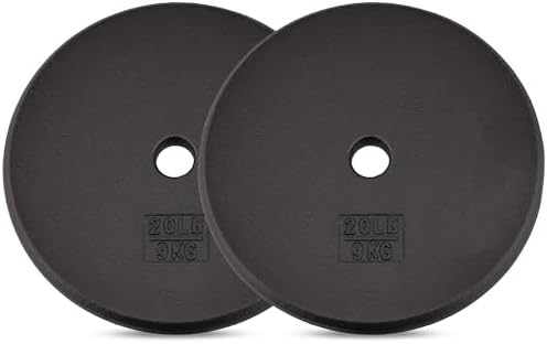 Yes4All Standard 1" Cast Iron Weight Plate - Strength Training - Multiple Weight: 5LB to 25LB (Single & Set of 4) Yes4