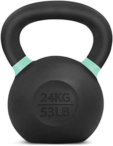 Yes4All 9lb to 71lb Powder Coated Cast Iron Kettlebells - Strength Training Equipment for Home Gym Conditioning - Heavy