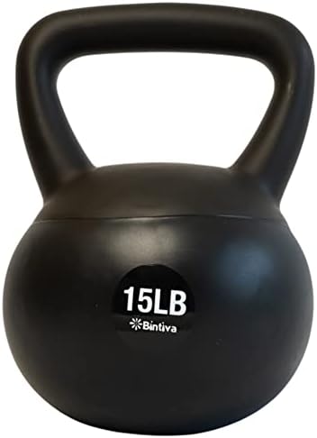 Bintiva Soft Kettlebells Sea and Iron Sand Filled Weights - Fitness Equipment for Women and Men - Color Coded Kettle Bel