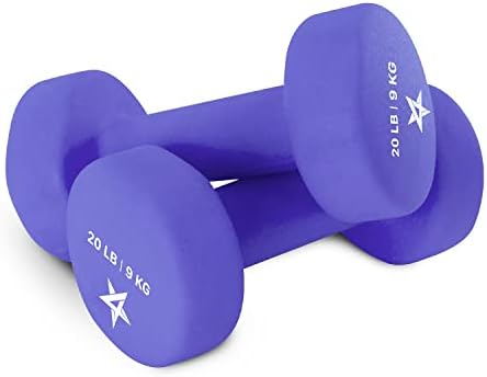 Yes4All Neoprene Coated Dumbbell Hand Weights for Home Workout - Multiple Weight Options with 15 Colors, Anti-Roll, Ant