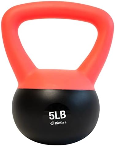 Bintiva Soft Kettlebells Sea and Iron Sand Filled Weights - Fitness Equipment for Women and Men - Color Coded Kettle Bel