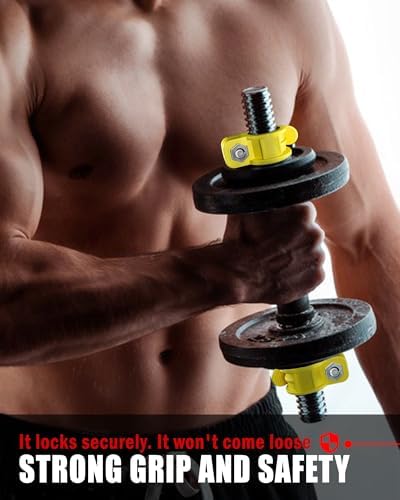 Multi-Size Adjustable Barbell Collar - Quick Release Weight Clips Pair for Dumbbell Bar - 1 inch Barbell Clamps | 1 inc