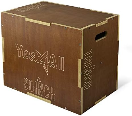 Yes4All 3-in-1 Wooden Plyo Box for Home Gym, 450 lbs Boxes with Smooth Edges and Wide Handles | Yes4All Plyo Box 3-in-1