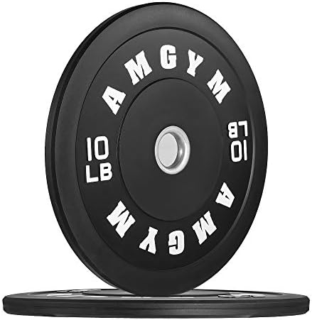 2 Inch Bumper Plates, 10-500lbs, Barbell Rubber Olympic Weight Plates Set for Home Gym, Strength Training & Weight Lifti