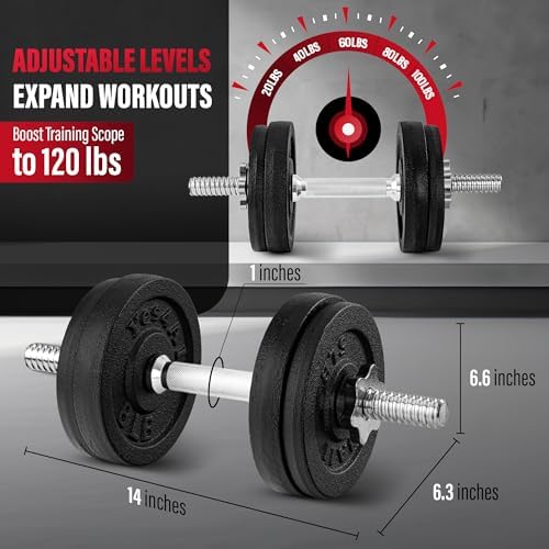 Yes4All Adjustable Dumbbell Set for Home Gym Workout Routines | Yes4All Star Lock Collar Adjustable Dumbbells Ideal for