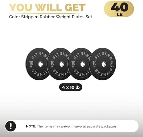 2 Inch Bumper Plates, 10-500lbs, Barbell Rubber Olympic Weight Plates Set for Home Gym, Strength Training & Weight Lifti