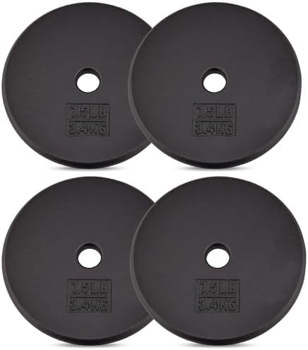 Yes4All Standard 1" Cast Iron Weight Plate - Strength Training - Multiple Weight: 5LB to 25LB (Single & Set of 4) Yes4