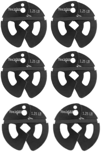 Yes4All Fractional Weight Plates Set for Dumbbell and Olympic Barbell Weightlifting, Set of 4 Plates in 1.25LB, |5LB, an