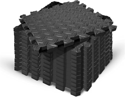 Yes4All Interlocking Exercise Foam Mats for Home Gym – Black – 36 Square Feet (36 Tiles) Yes4All Interlocking Floor Ma