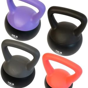 Bintiva Soft Kettlebells Sea and Iron Sand Filled Weights - Fitness Equipment for Women and Men - Color Coded Kettle Bel
