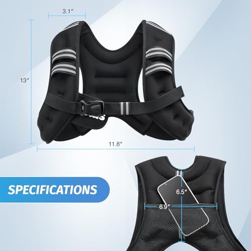 ZELUS 6lb Weight Vest for Workout and Strength Training | ZELUS ReflectiveWeight Vest for Running and Fitness | ZELUS 1