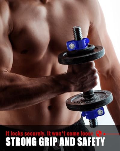 Multi-Size Adjustable Barbell Collar - Quick Release Weight Clips Pair for Dumbbell Bar - 1 inch Barbell Clamps | 1 inc