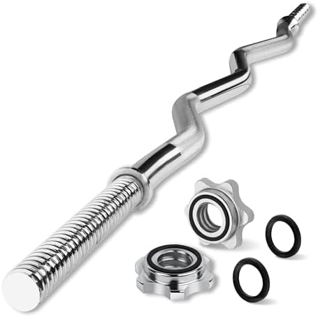 Yes4All Standard Straight Barbell 60" - Gym Workout, Suitable for Men & Women, Perfect for Home & Gym Use, Heavy Duty Co