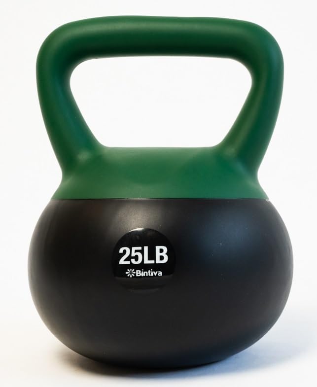 Bintiva Soft Kettlebells Sea and Iron Sand Filled Weights - Fitness Equipment for Women and Men - Color Coded Kettle Bel
