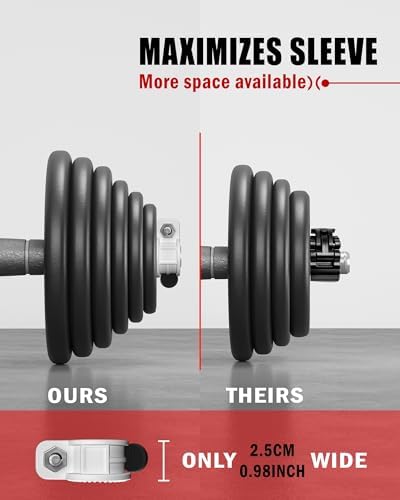 Multi-Size Adjustable Barbell Collar - Quick Release Weight Clips Pair for Dumbbell Bar - 1 inch Barbell Clamps | 1 inc