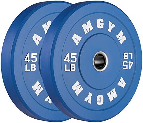 2 Inch Bumper Plates, 10-500lbs, Barbell Rubber Olympic Weight Plates Set for Home Gym, Strength Training & Weight Lifti