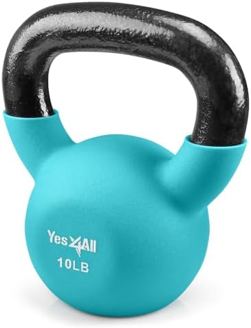 Yes4All 5-65 LB Kettlebells for Full Body Training at Home Gym | Yes4All Neoprene Coated Cast Iron Kettlebells for Home