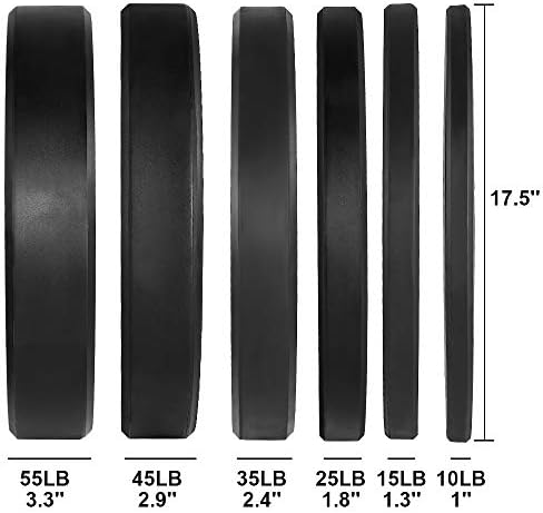 2 Inch Bumper Plates, 10-500lbs, Barbell Rubber Olympic Weight Plates Set for Home Gym, Strength Training & Weight Lifti