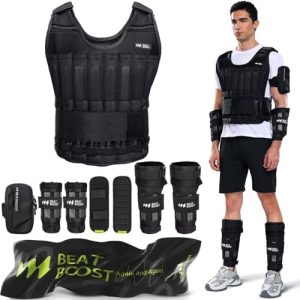 Men's Adjustable Weight Vest 20lb-60lb for Strength Training and Running | Men's 30lb Adjustable Weight Vest with Steel