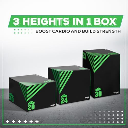 Yes4All 3 in 1 Foam Plyometric Jump Box - Fitness Workout for Training & Conditioning