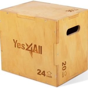 Yes4All Plyo Box, Strength Training equipment, Home Gym, Jumping, Lunges, Squats, Dips, 450 lbs, Smooth Edges, Wide Buil